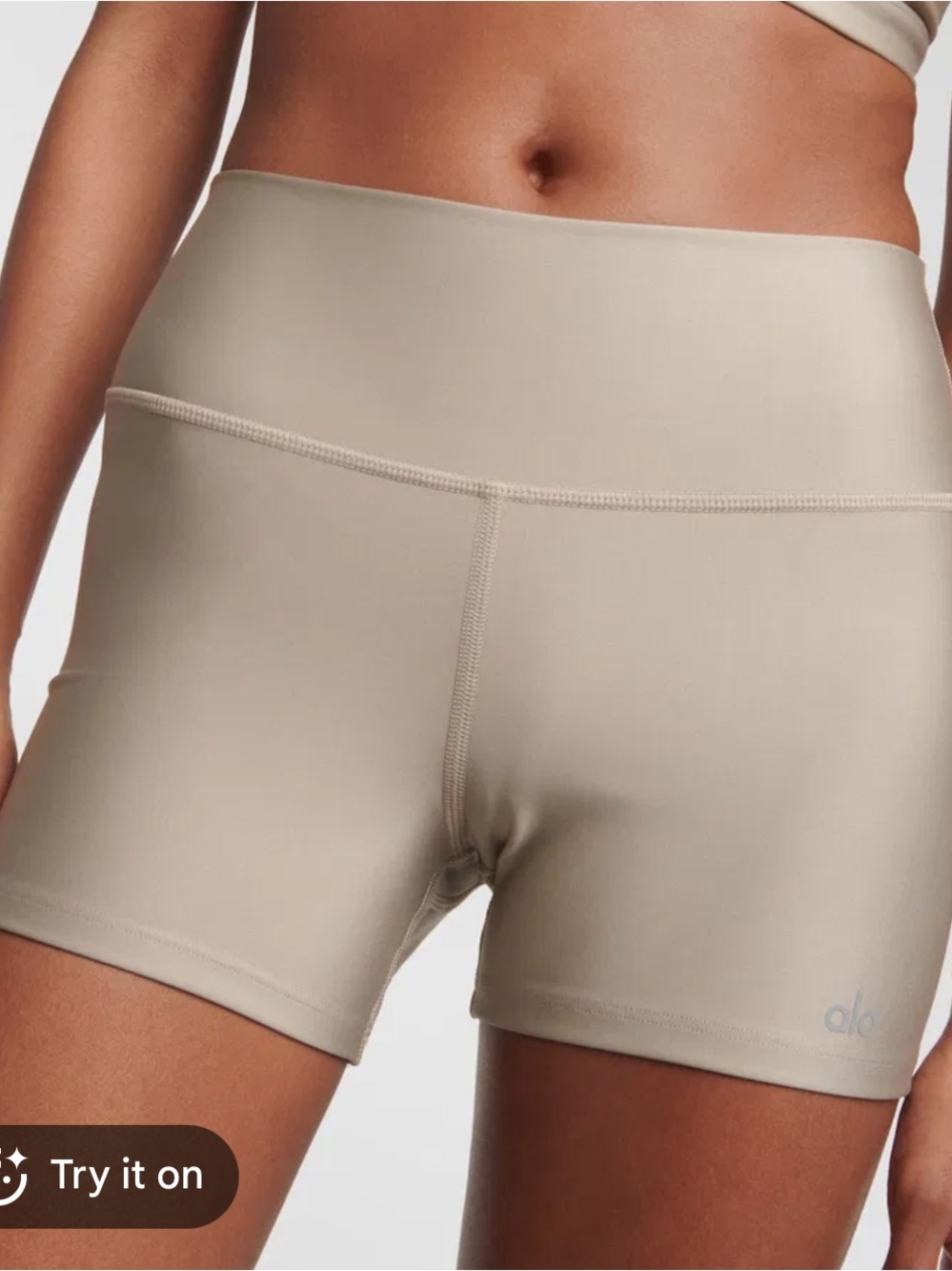 ALO Yoga Airlift Biker Short Size XXS Macadamia Nut Cream